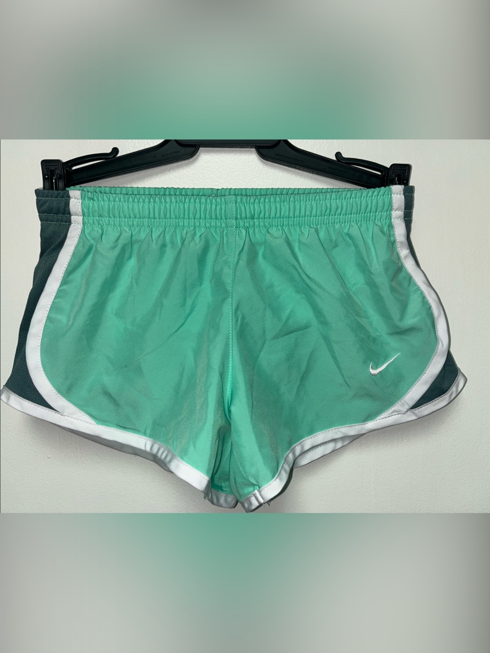 Nike Women's Mint Green Athletic Shorts with White Trim